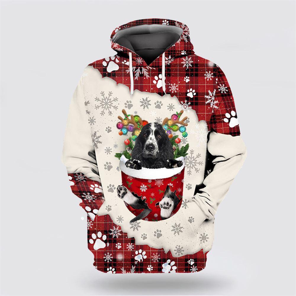 American Cocker Spaniel In Snow Pocket Merry Christmas All Over Print 3D Hoodie American Cocker Spaniel In Snow Pocket Merry Christmas All Over Print 3D Hoodie