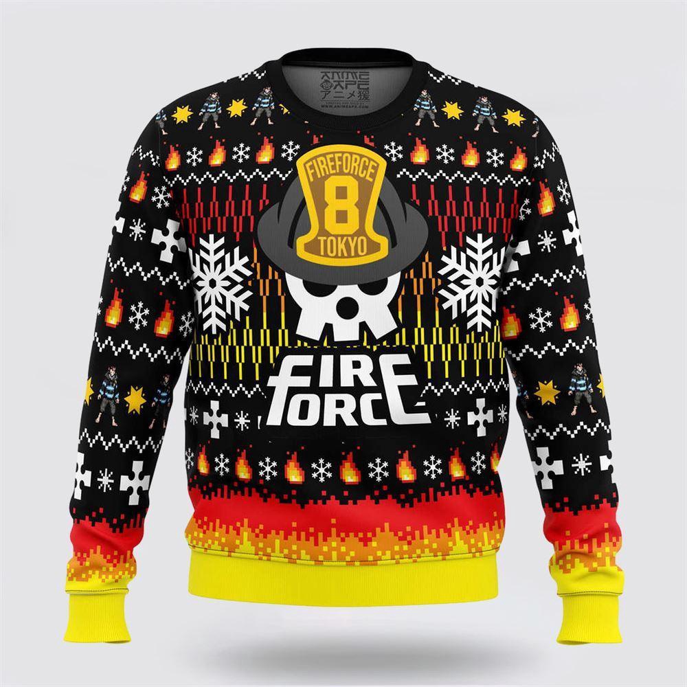 Comfimerch We Didn?t Start The Fire This Christmas Fire Force Ugly Christmas Sweater Comfimerch We Didn?t Start The Fire This Christmas Fire Force Ugly Christmas Sweater