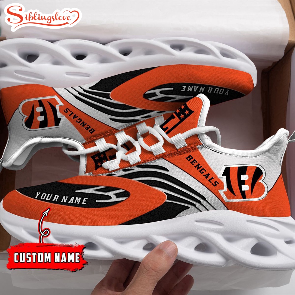 Custom Name Cincinnati Bengals NFL Max Soul Shoes Gift For Fans Custom Name Cincinnati Bengals NFL Max Soul Shoes Gift For Fans