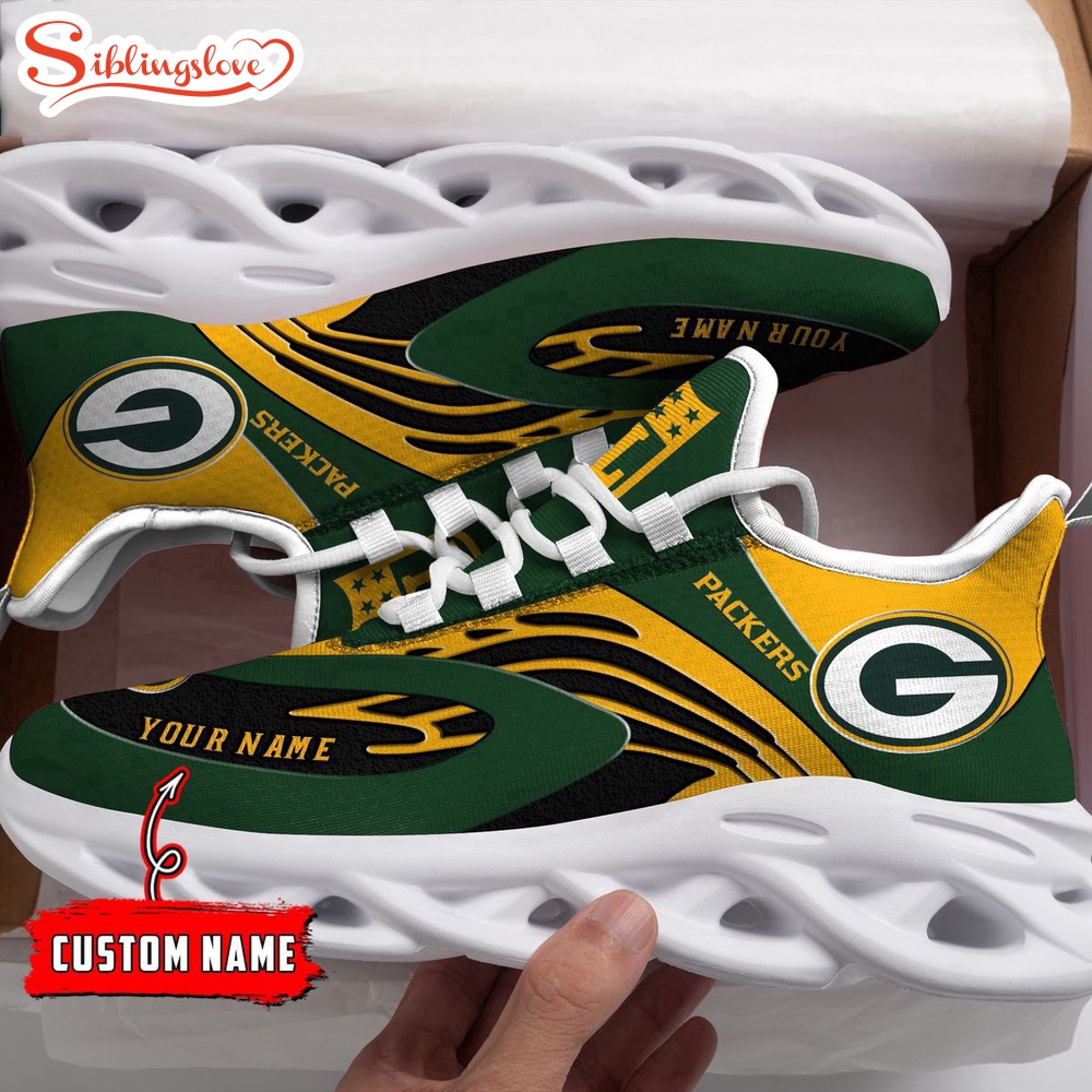 Custom Name Green Bay Packers NFL Max Soul Shoes Gift For Fans Custom Name Green Bay Packers NFL Max Soul Shoes Gift For Fans