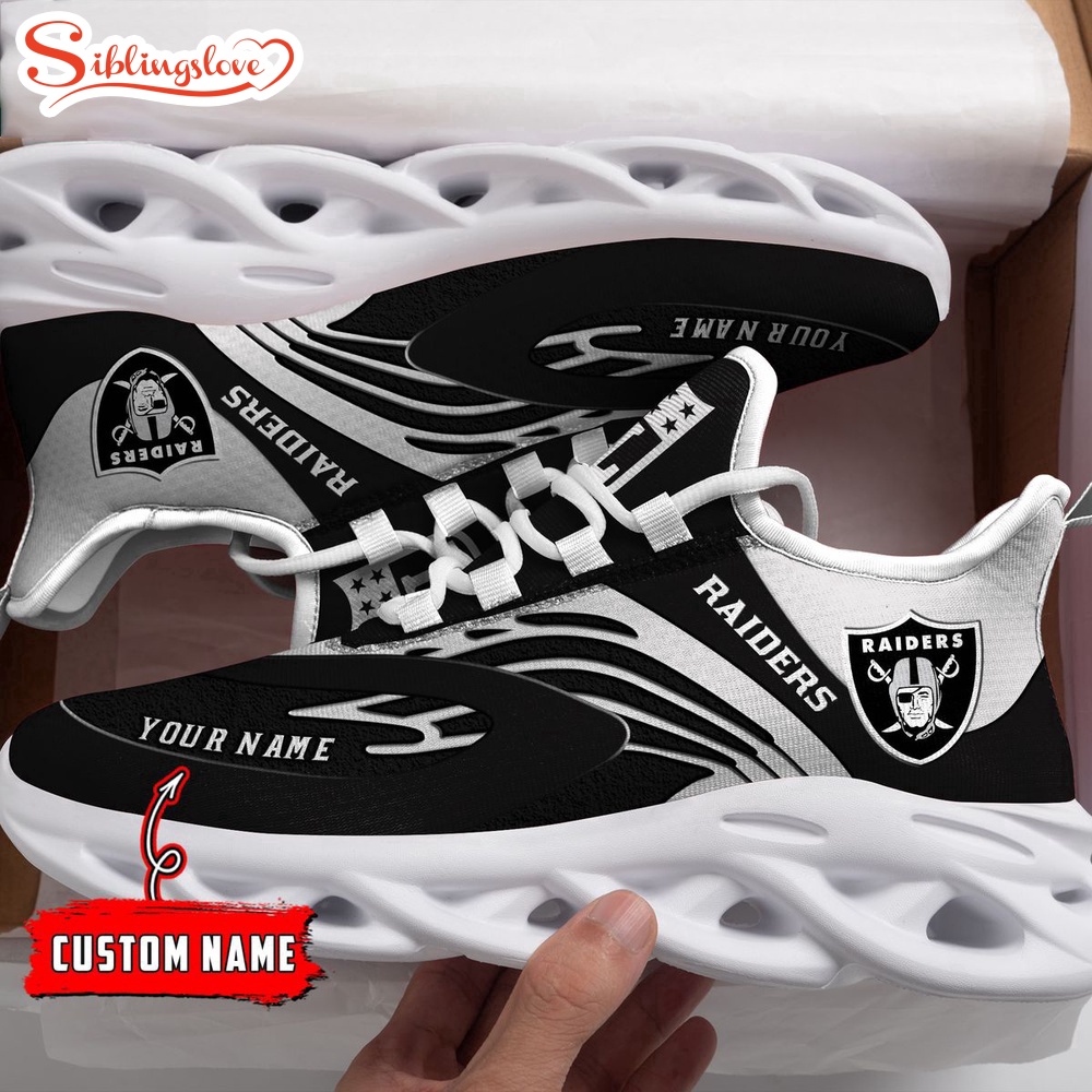 Custom Name Las Vegas Raiders NFL Max Soul Shoes Gift For Fans Custom Name Las Vegas Raiders NFL Max Soul Shoes Gift For Fans