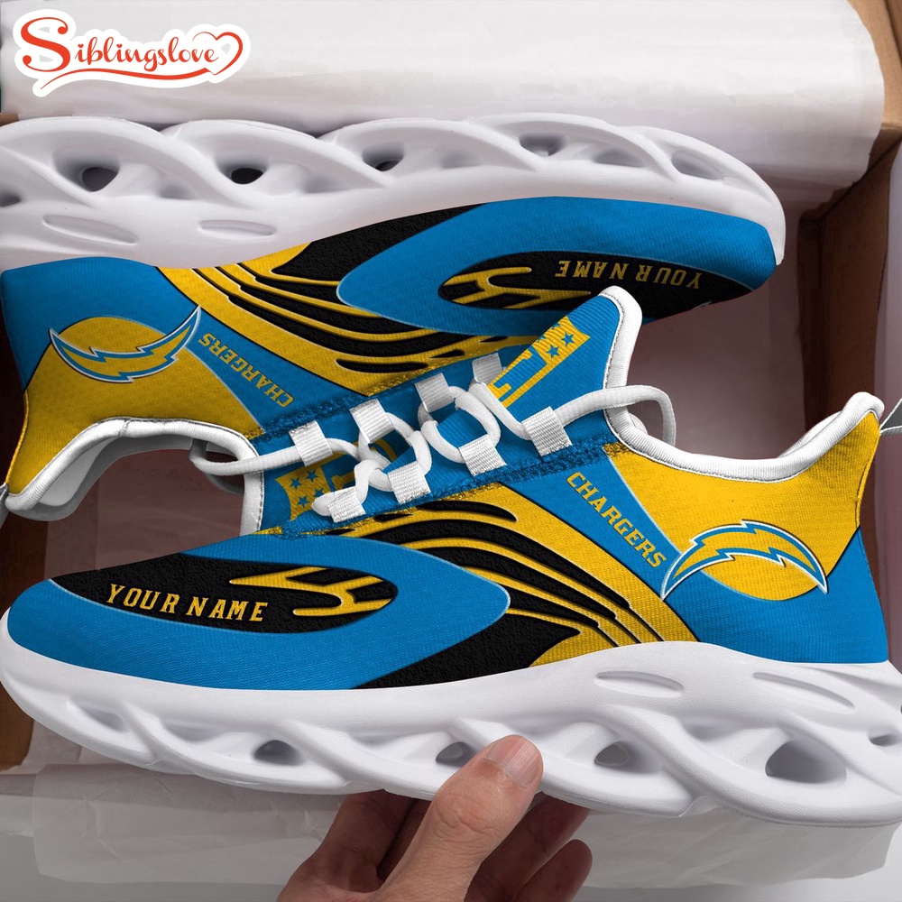 Custom Name Los Angeles Chargers NFL Max Soul Shoes Gift For Fans