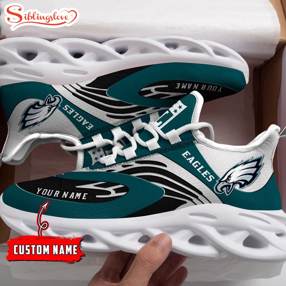 Custom Name Philadelphia Eagles NFL Max Soul Shoes Gift For Fans