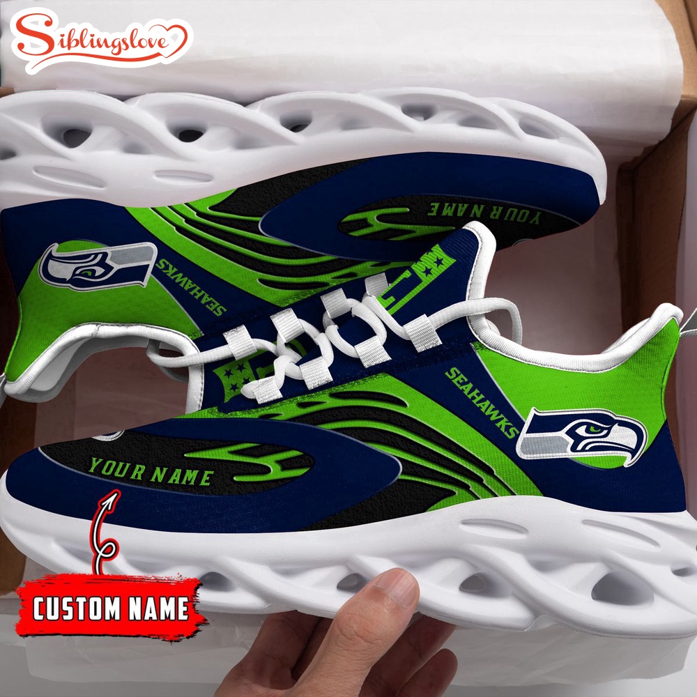 Custom Name Seattle Seahawks NFL Max Soul Shoes Gift For Fans Custom Name Seattle Seahawks NFL Max Soul Shoes Gift For Fans
