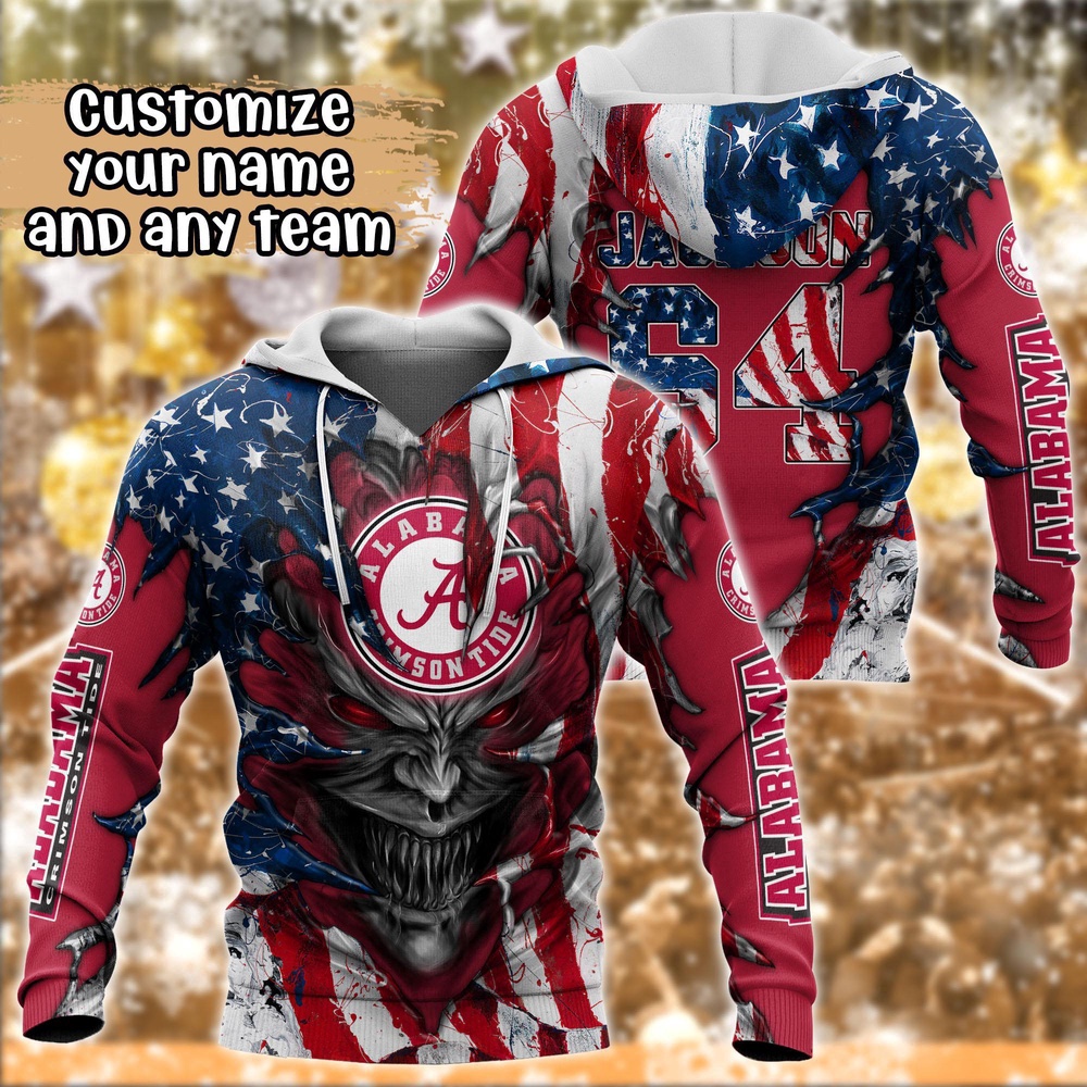Customized NCAA Alabama Crimson Tide Hoodie 3D Athletic Bliss For Fans Customized NCAA Alabama Crimson Tide Hoodie 3D Athletic Bliss For Fans