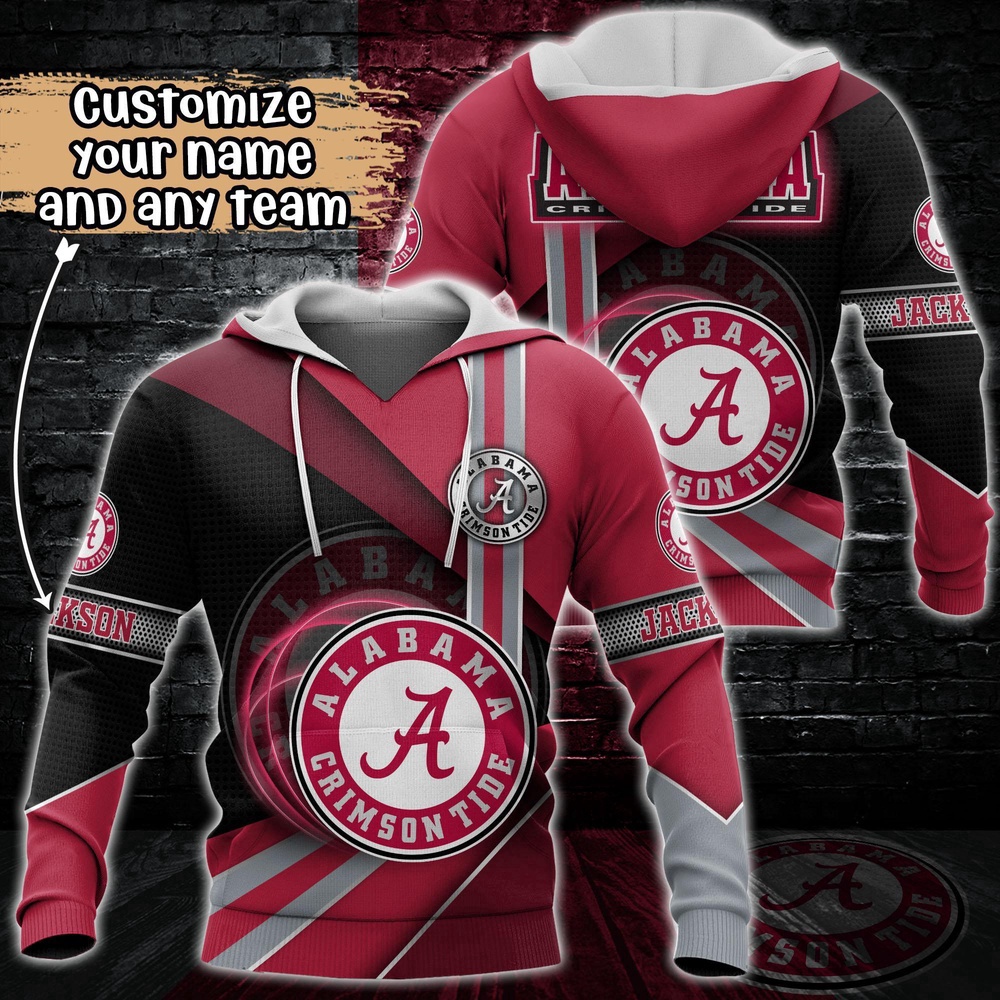 Customized NCAA Alabama Crimson Tide Hoodie 3D Cozy Vibes For Fans Customized NCAA Alabama Crimson Tide Hoodie 3D Cozy Vibes For Fans