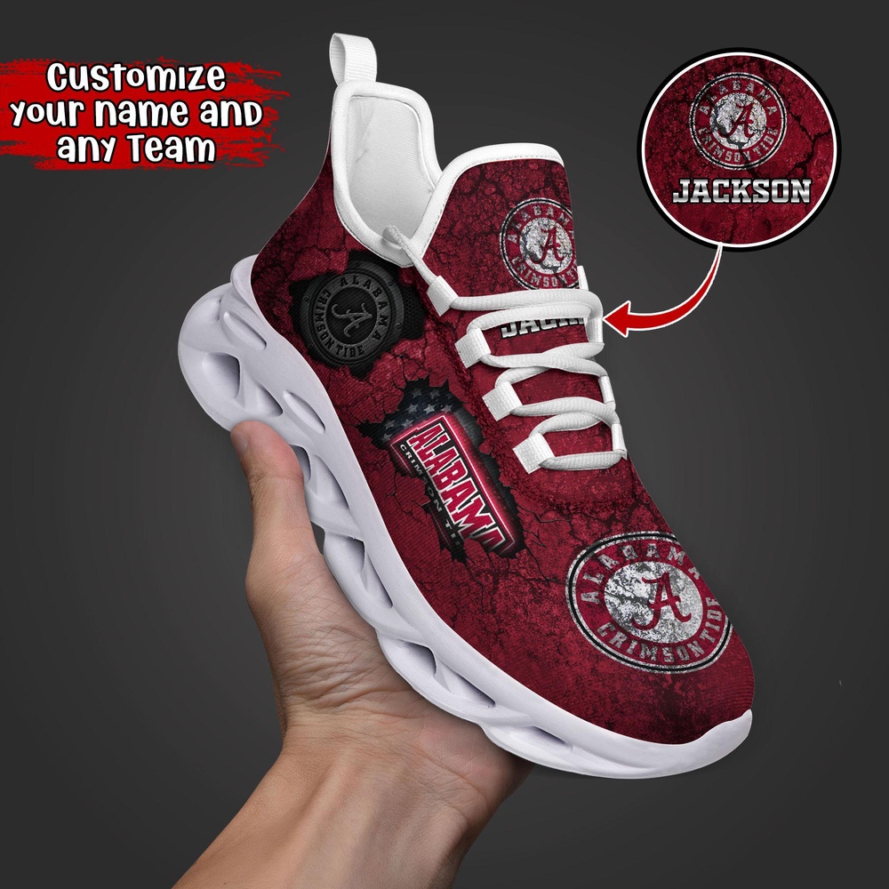 Customized NCAA Alabama Crimson Tide Sneaker Max Soul Shoes Max Comfort Customized NCAA Alabama Crimson Tide Sneaker Max Soul Shoes Max Comfort
