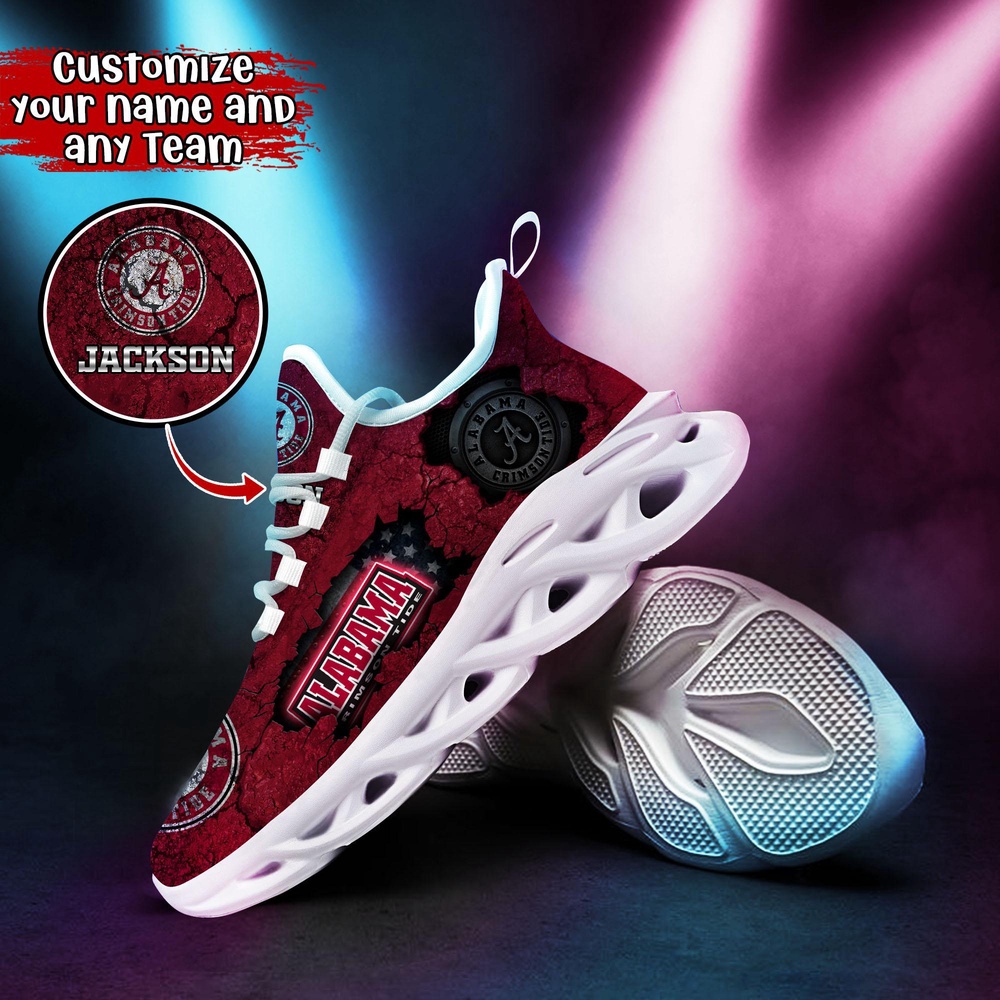 Customized NCAA Alabama Crimson Tide Sneaker Max Soul Shoes Max Comfort Customized NCAA Alabama Crimson Tide Sneaker Max Soul Shoes Max Comfort