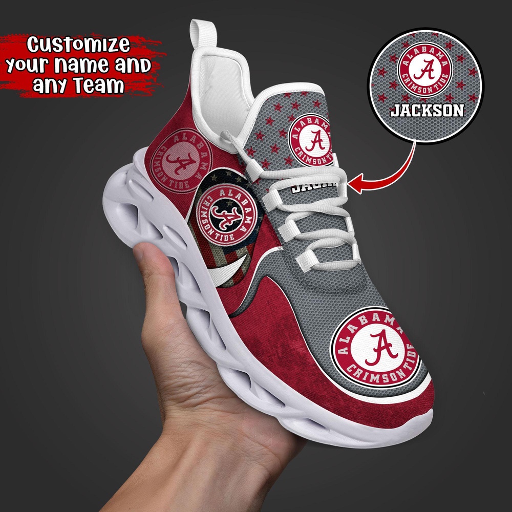 Customized NCAA Alabama Crimson Tide Sneaker Max Soul Shoes Sole Bliss Customized NCAA Alabama Crimson Tide Sneaker Max Soul Shoes Sole Bliss