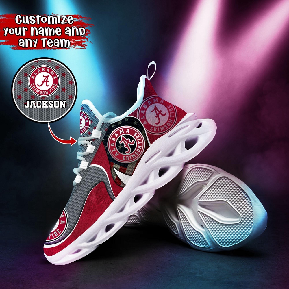 Customized NCAA Alabama Crimson Tide Sneaker Max Soul Shoes Sole Bliss Customized NCAA Alabama Crimson Tide Sneaker Max Soul Shoes Sole Bliss