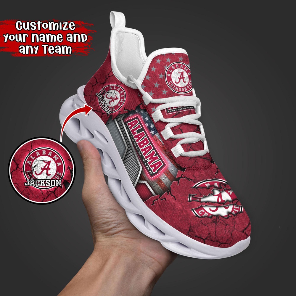 Customized NCAA Alabama Crimson Tide Sneaker Max Soul Shoes Stride In Style Customized NCAA Alabama Crimson Tide Sneaker Max Soul Shoes Stride In Style