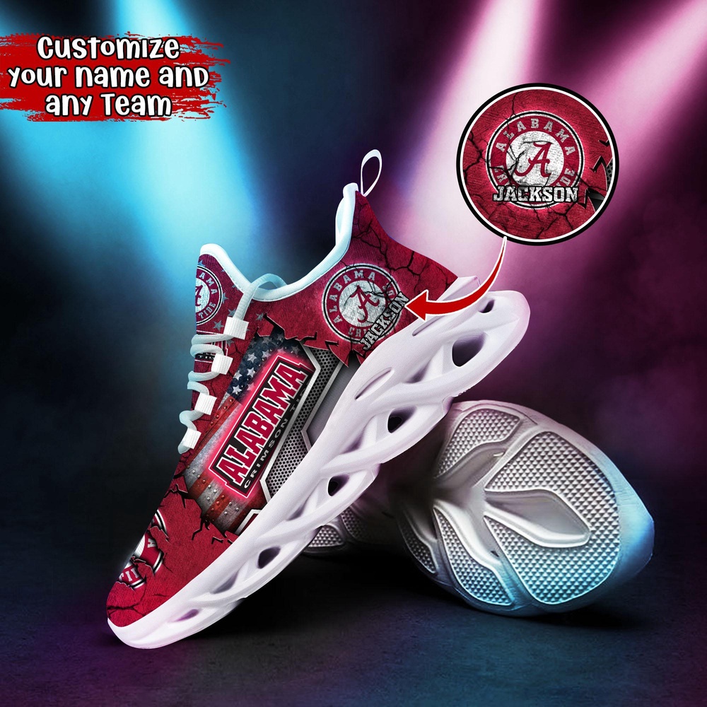 Customized NCAA Alabama Crimson Tide Sneaker Max Soul Shoes Stride In Style Customized NCAA Alabama Crimson Tide Sneaker Max Soul Shoes Stride In Style