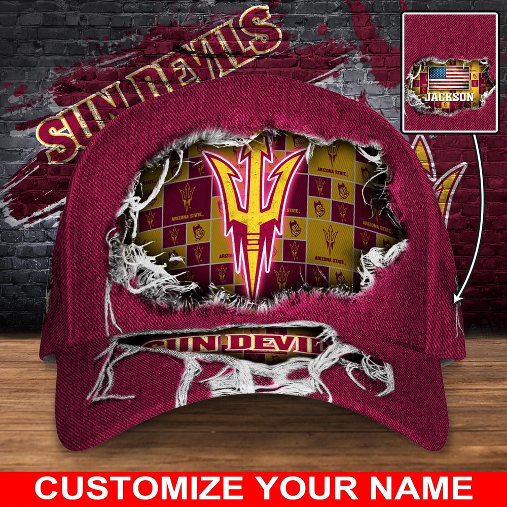 Customized NCAA Arizona State Sun Devils Baseball Cap Trendsetting Threads Fashion Customized NCAA Arizona State Sun Devils Baseball Cap Trendsetting Threads Fashion