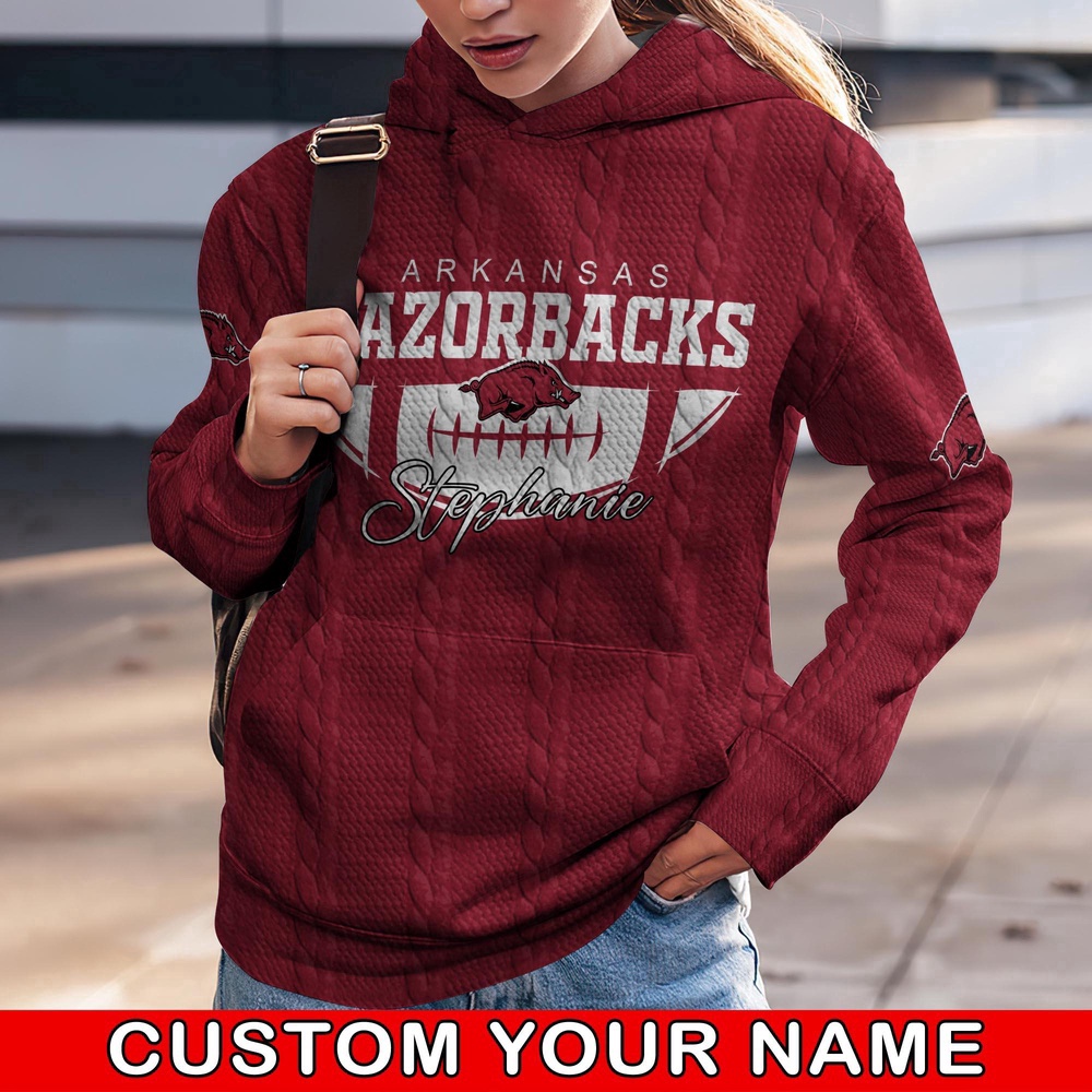 Customized NCAA Arkansas Razorbacks Hoodie 3D Athletic Elegance For Fans Customized NCAA Arkansas Razorbacks Hoodie 3D Athletic Elegance For Fans