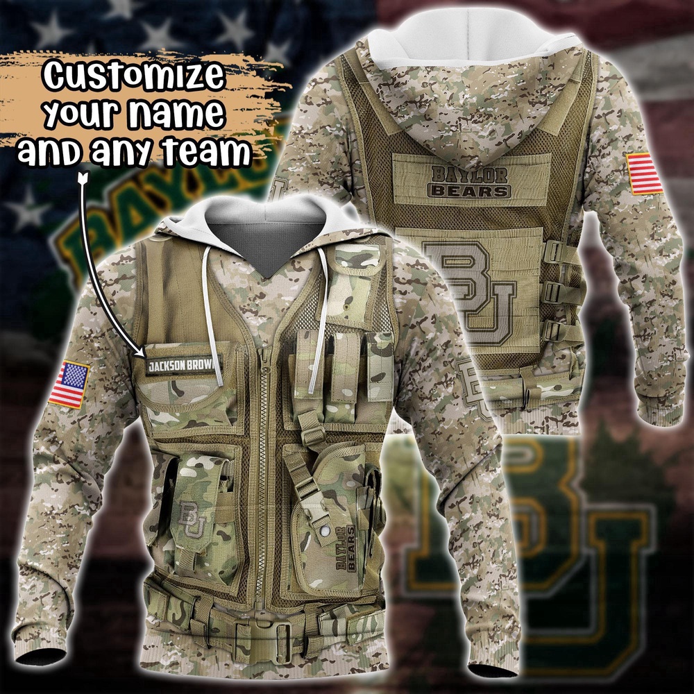 Customized NCAA Baylor Bears Hoodie 3D Camo Hoodie Harmony For Fans Customized NCAA Baylor Bears Hoodie 3D Camo Hoodie Harmony For Fans