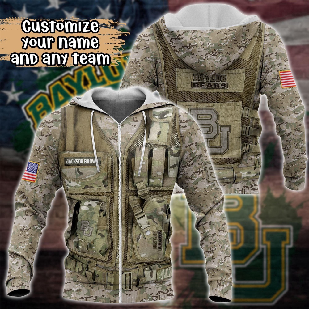 Customized NCAA Baylor Bears Hoodie 3D Camo Hoodie Harmony For Fans Customized NCAA Baylor Bears Hoodie 3D Camo Hoodie Harmony For Fans