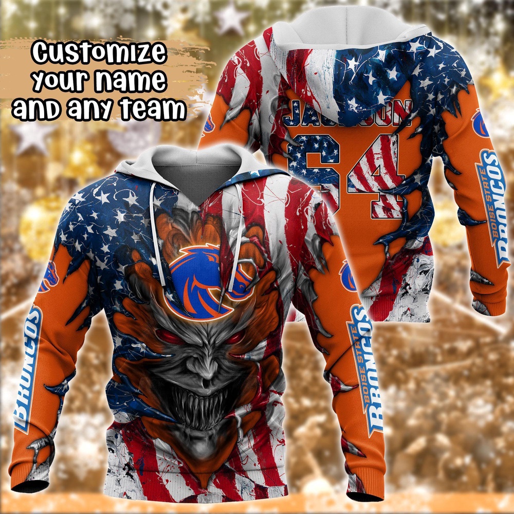 Customized NCAA Boise State Broncos Hoodie 3D Athletic Bliss For Fans Customized NCAA Boise State Broncos Hoodie 3D Athletic Bliss For Fans