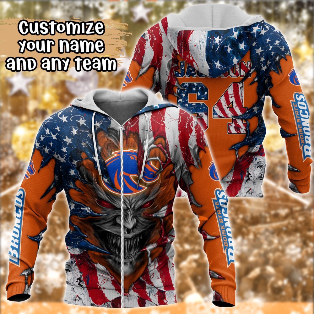 Customized NCAA Boise State Broncos Hoodie 3D Athletic Bliss For Fans Customized NCAA Boise State Broncos Hoodie 3D Athletic Bliss For Fans