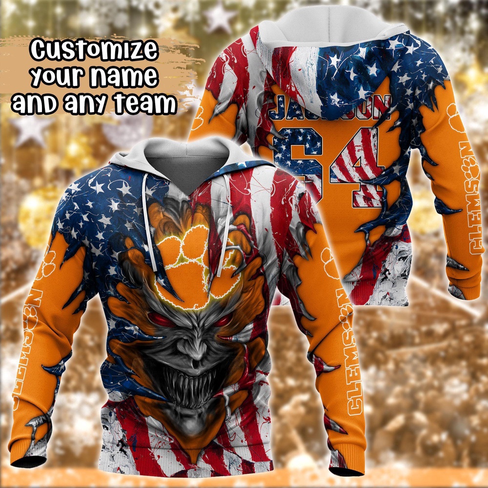 Customized NCAA Clemson Tigers Hoodie 3D Athletic Bliss For Fans Customized NCAA Clemson Tigers Hoodie 3D Athletic Bliss For Fans