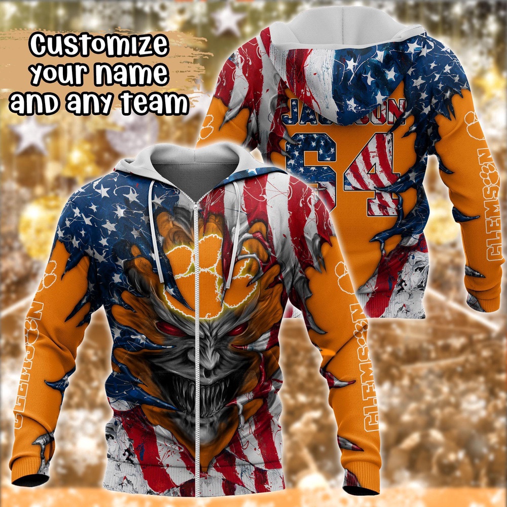 Customized NCAA Clemson Tigers Hoodie 3D Athletic Bliss For Fans Customized NCAA Clemson Tigers Hoodie 3D Athletic Bliss For Fans