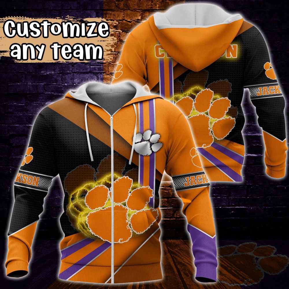Customized NCAA Clemson Tigers Hoodie 3D Cozy Vibes For Fans Customized NCAA Clemson Tigers Hoodie 3D Cozy Vibes For Fans