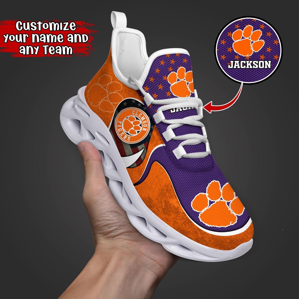 Customized NCAA Clemson Tigers Sneaker Max Soul Shoes Sole Bliss Customized NCAA Clemson Tigers Sneaker Max Soul Shoes Sole Bliss