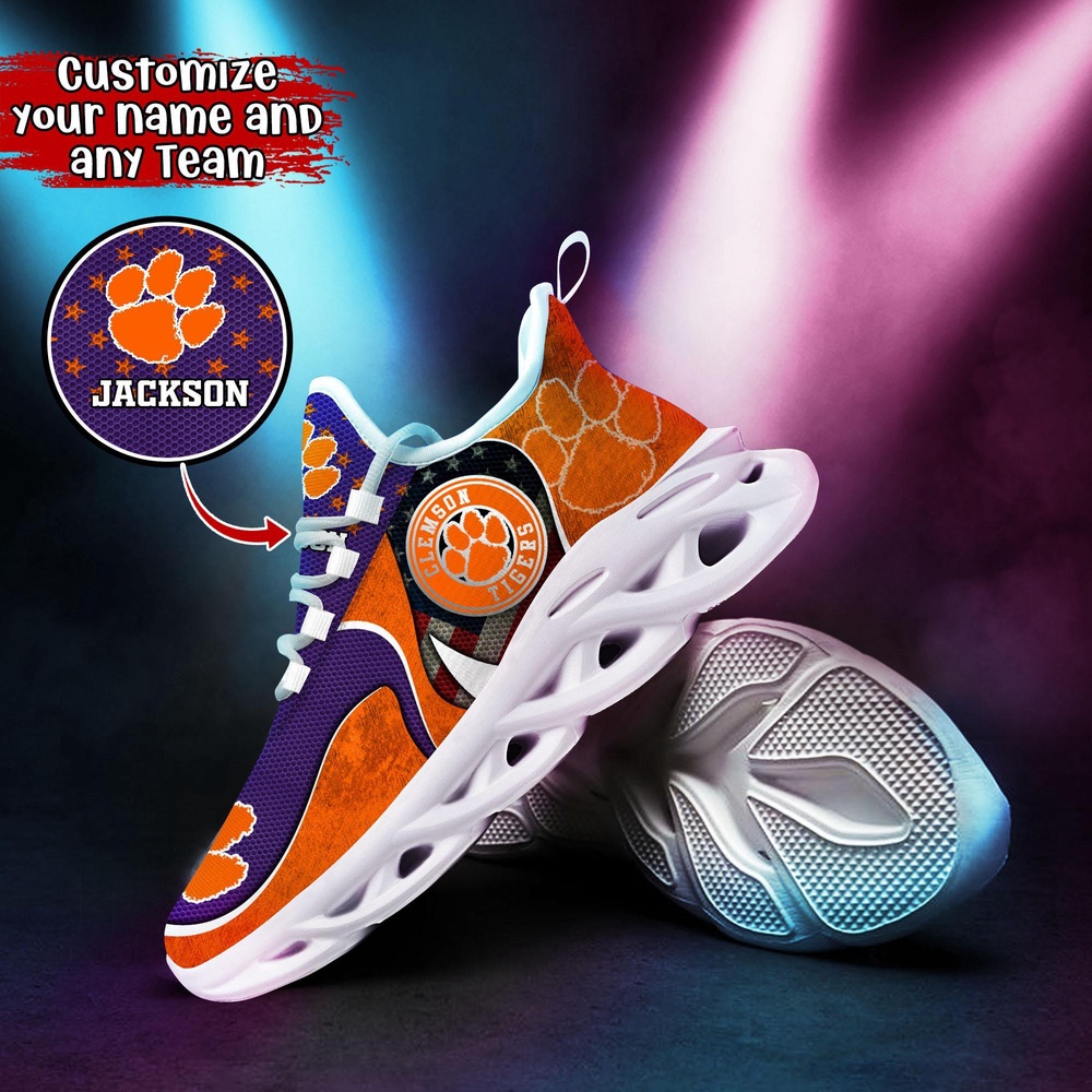 Customized NCAA Clemson Tigers Sneaker Max Soul Shoes Sole Bliss Customized NCAA Clemson Tigers Sneaker Max Soul Shoes Sole Bliss