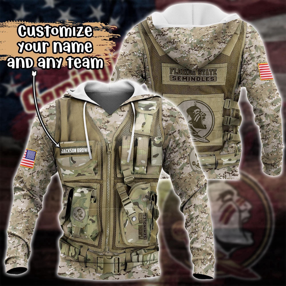 Customized NCAA Florida State Seminoles Hoodie 3D Camo Hoodie Harmony For Fans Customized NCAA Florida State Seminoles Hoodie 3D Camo Hoodie Harmony For Fans