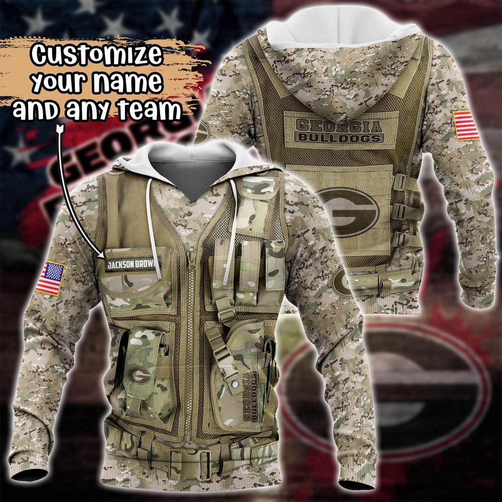 Customized NCAA Georgia Bulldogs Hoodie 3D Camo Parade For Fans Customized NCAA Georgia Bulldogs Hoodie 3D Camo Parade For Fans