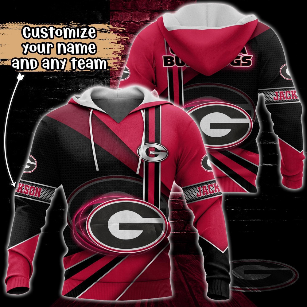 Customized NCAA Georgia Bulldogs Hoodie 3D Cozy Vibes For Fans Customized NCAA Georgia Bulldogs Hoodie 3D Cozy Vibes For Fans