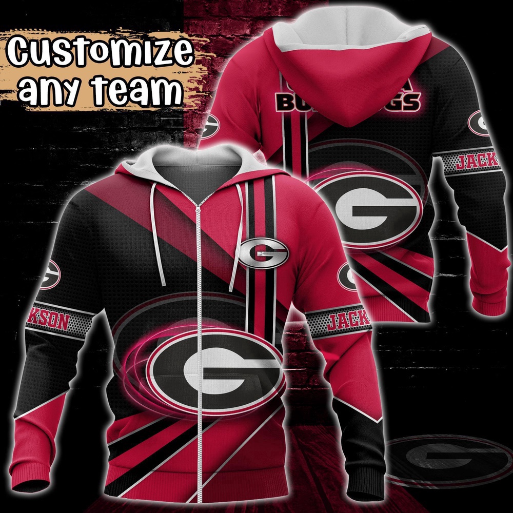 Customized NCAA Georgia Bulldogs Hoodie 3D Cozy Vibes For Fans Customized NCAA Georgia Bulldogs Hoodie 3D Cozy Vibes For Fans