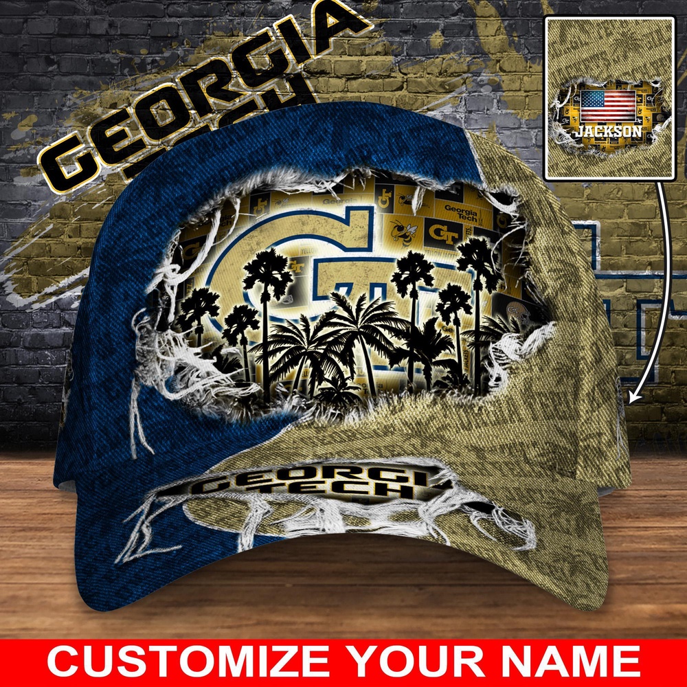Customized NCAA Georgia Tech Yellow Jackets Baseball Cap Sleek Layers Of Bliss