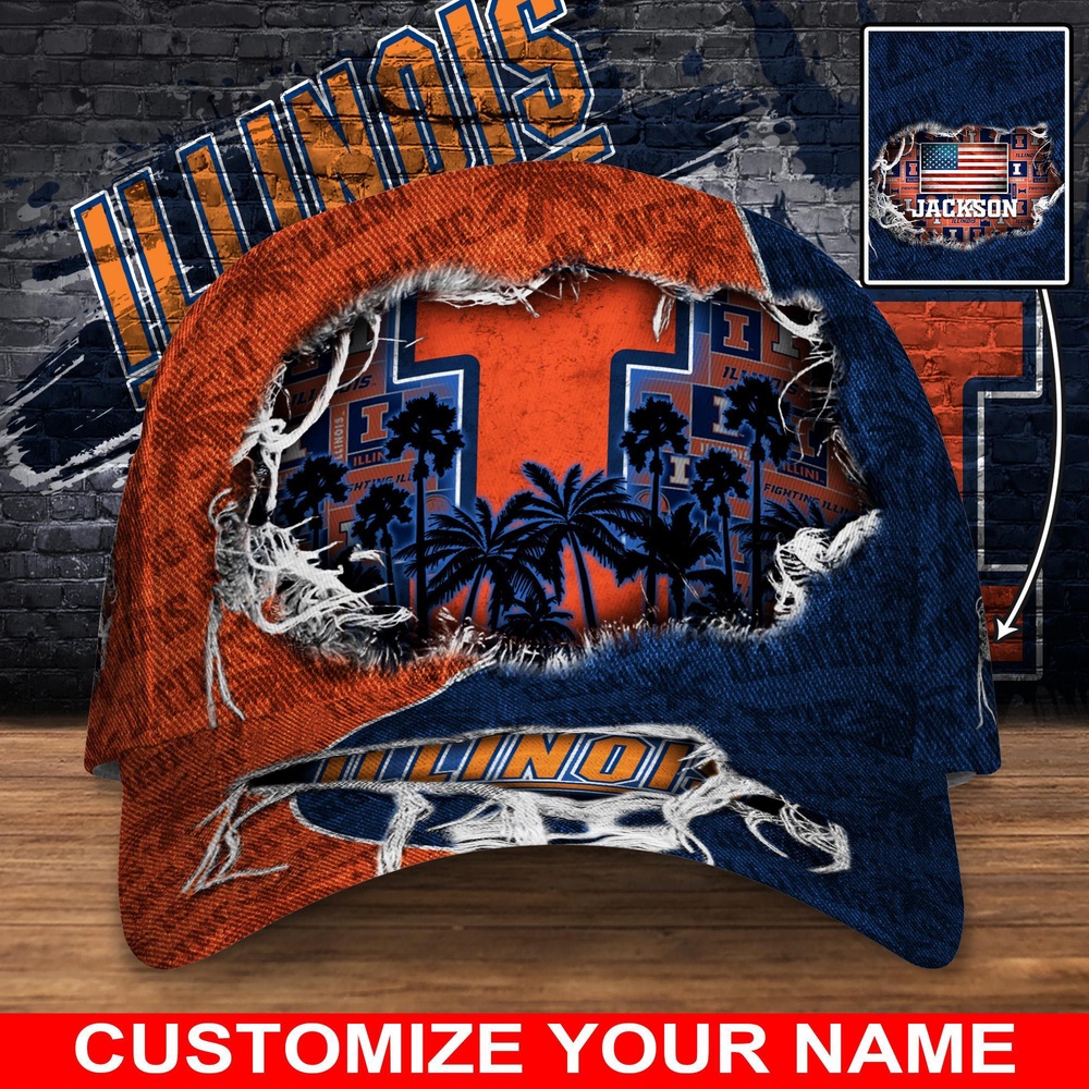 Customized NCAA Illinois Fighting Illini Baseball Cap Sleek Layers Of Bliss