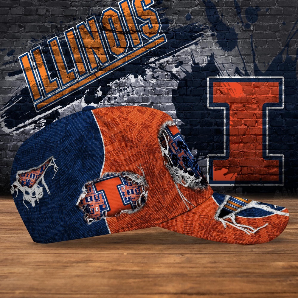 Customized NCAA Illinois Fighting Illini Baseball Cap Sleek Layers Of Bliss
