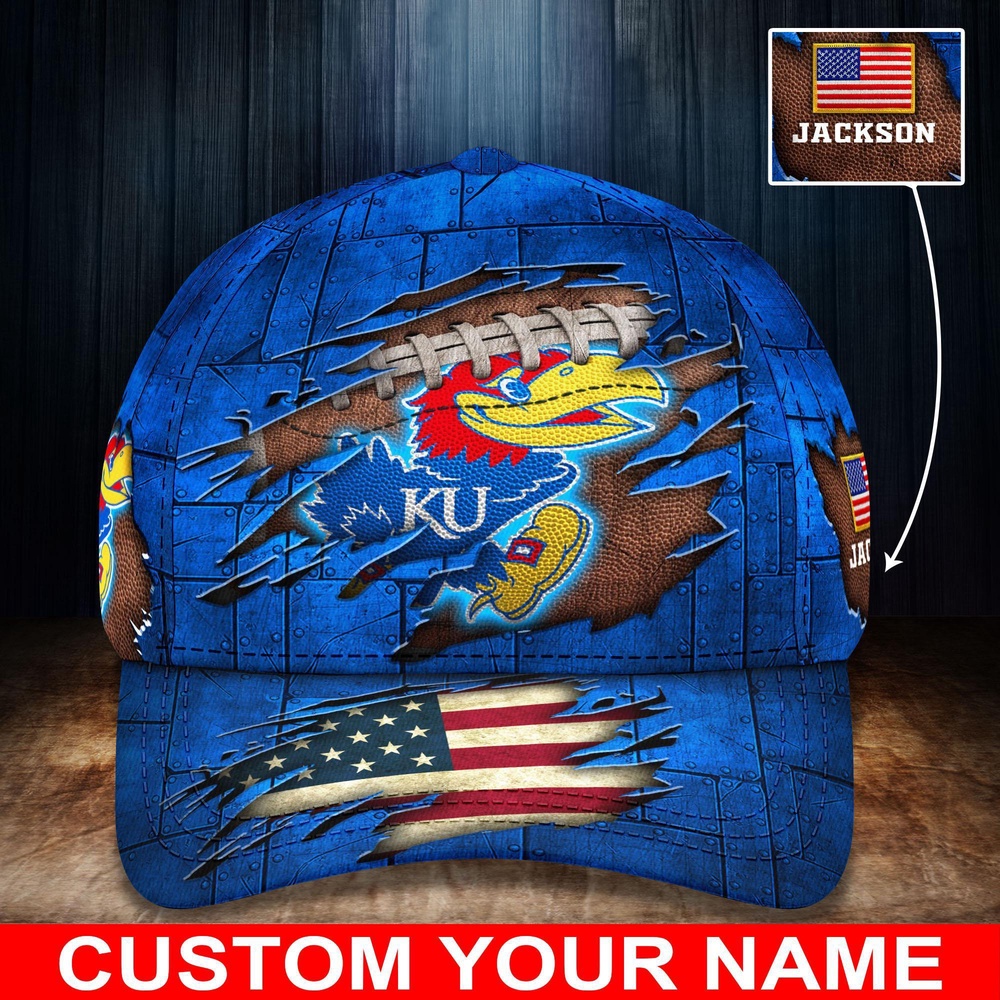 Customized NCAA Kansas Jayhawks Baseball Cap Forward Streetwear Vibes