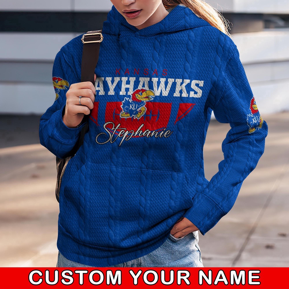 Customized NCAA Kansas Jayhawks Hoodie 3D Athletic Elegance For Fans Customized NCAA Kansas Jayhawks Hoodie 3D Athletic Elegance For Fans