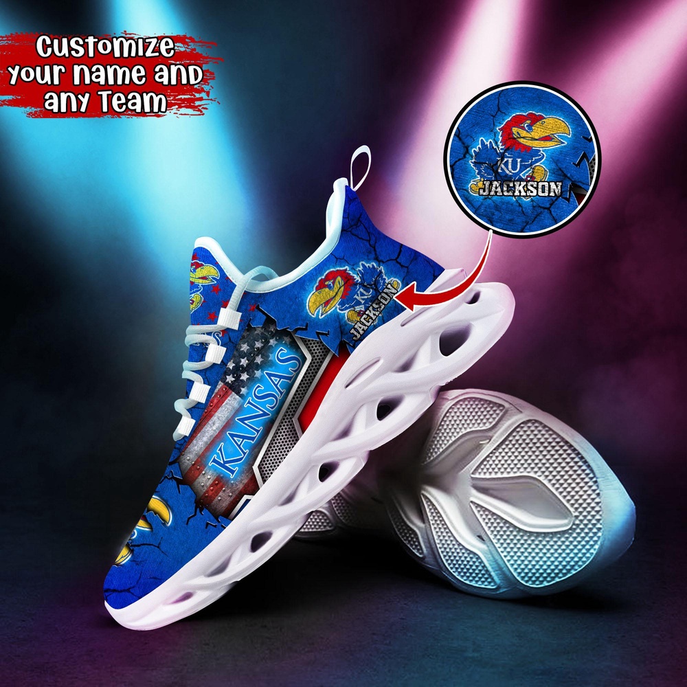 Customized NCAA Kansas Jayhawks Sneaker Max Soul Shoes Sneaker Elegance Fusion Customized NCAA Kansas Jayhawks Sneaker Max Soul Shoes Sneaker Elegance Fusion