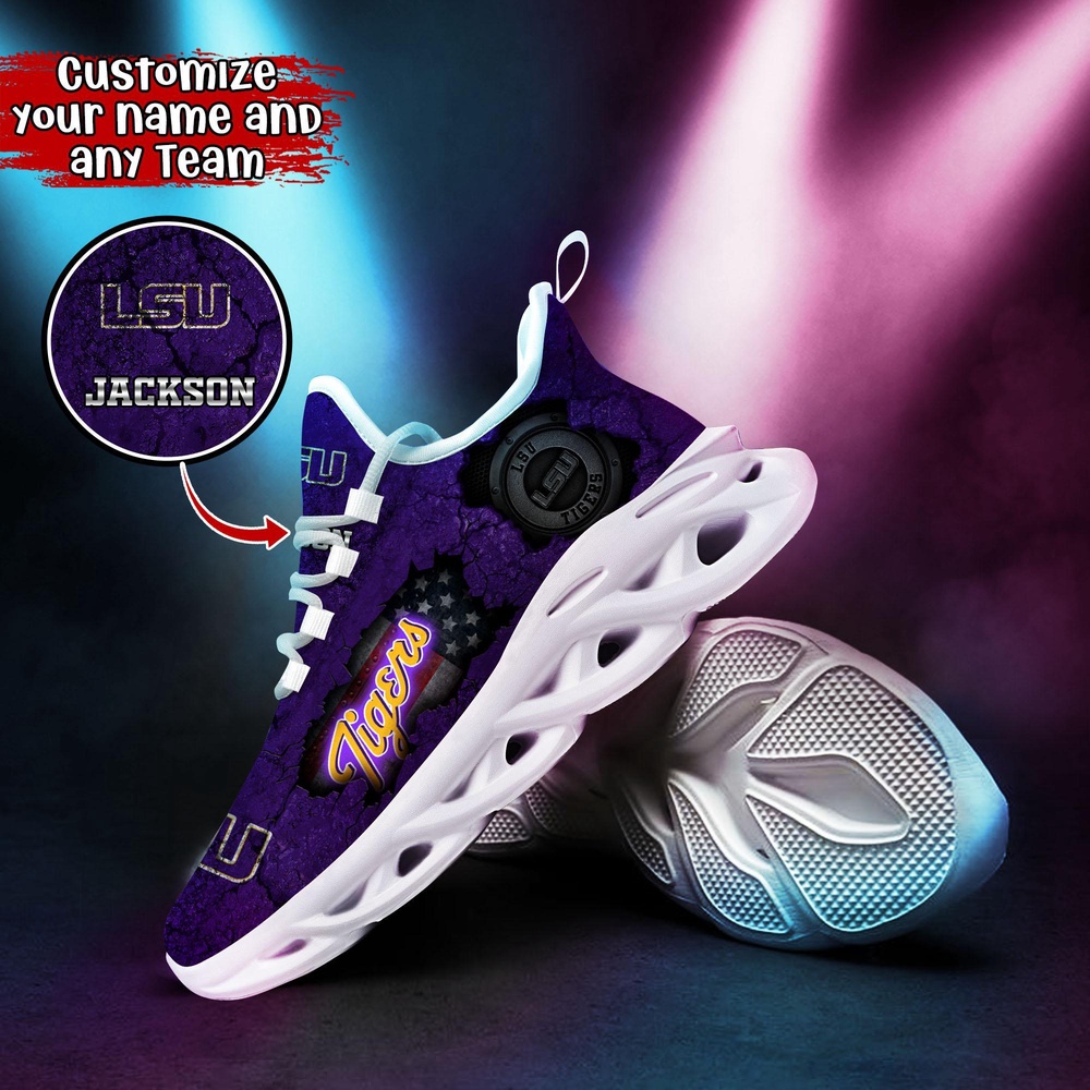 Customized NCAA LSU TIGERS Sneaker Max Soul Shoes Max Comfort Customized NCAA LSU TIGERS Sneaker Max Soul Shoes Max Comfort