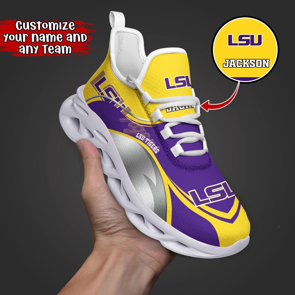 Customized NCAA LSU TIGERS Sneaker Max Soul Shoes Max Soul Motion