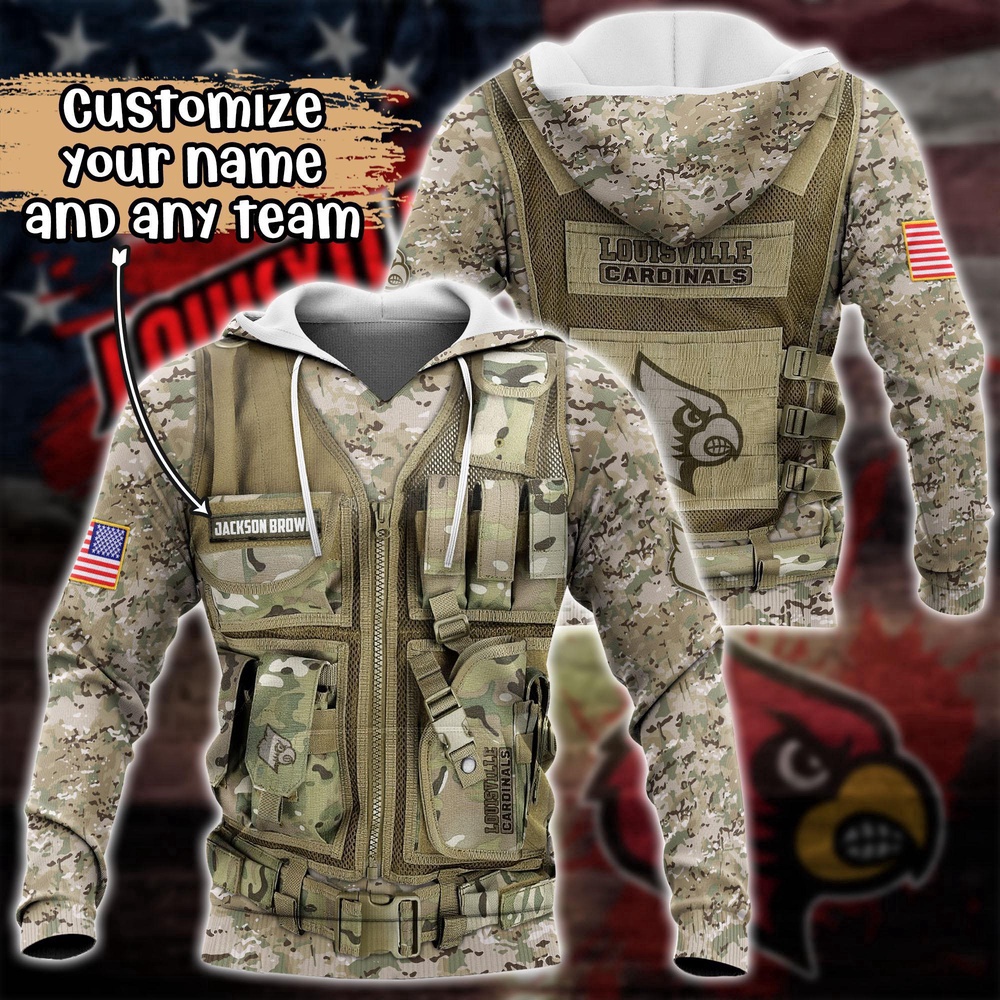 Customized NCAA Louisville Cardinals Hoodie 3D Camo Hoodie Harmony For Fans Customized NCAA Louisville Cardinals Hoodie 3D Camo Hoodie Harmony For Fans