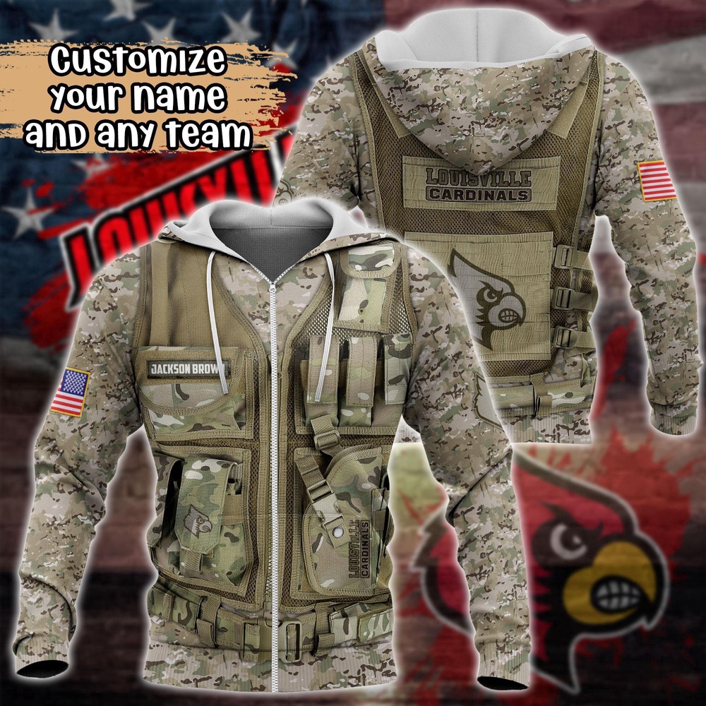 Customized NCAA Louisville Cardinals Hoodie 3D Camo Hoodie Harmony For Fans Customized NCAA Louisville Cardinals Hoodie 3D Camo Hoodie Harmony For Fans