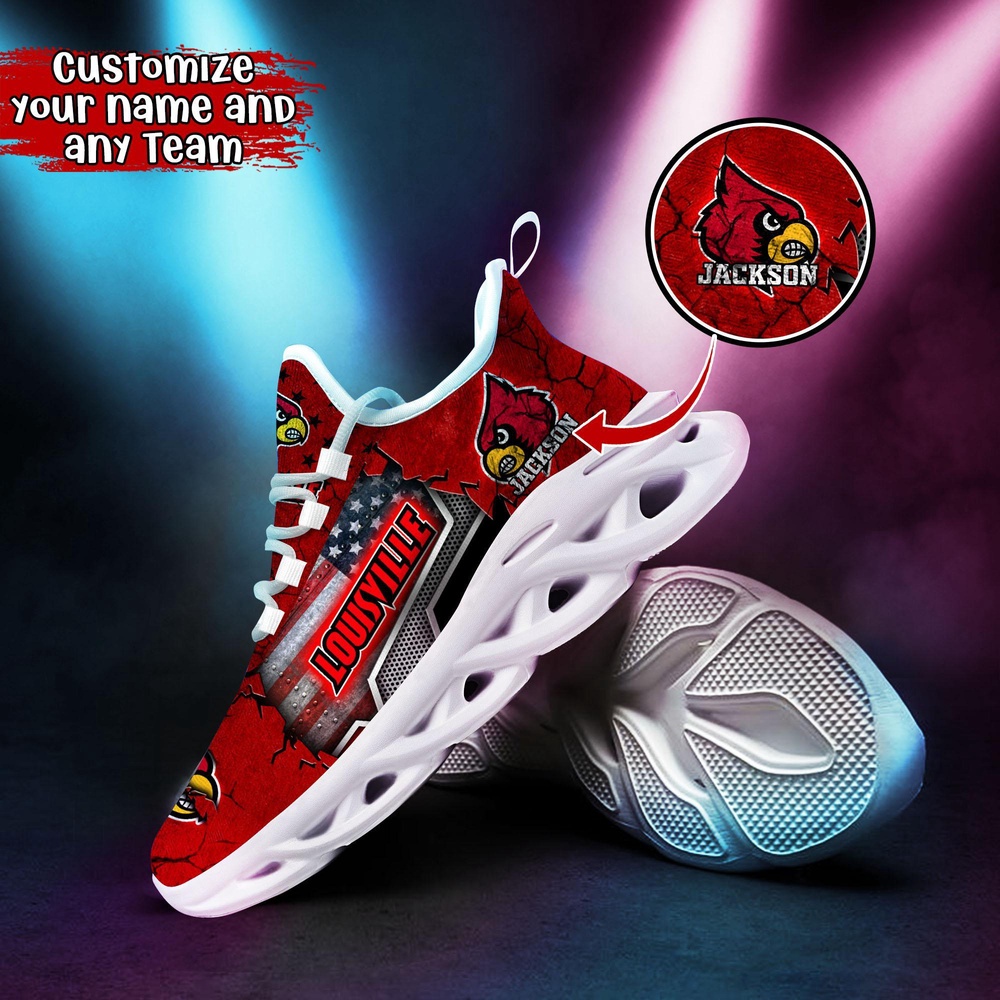 Customized NCAA Louisville Cardinals Sneaker Max Soul Shoes Sneaker Elegance Fusion