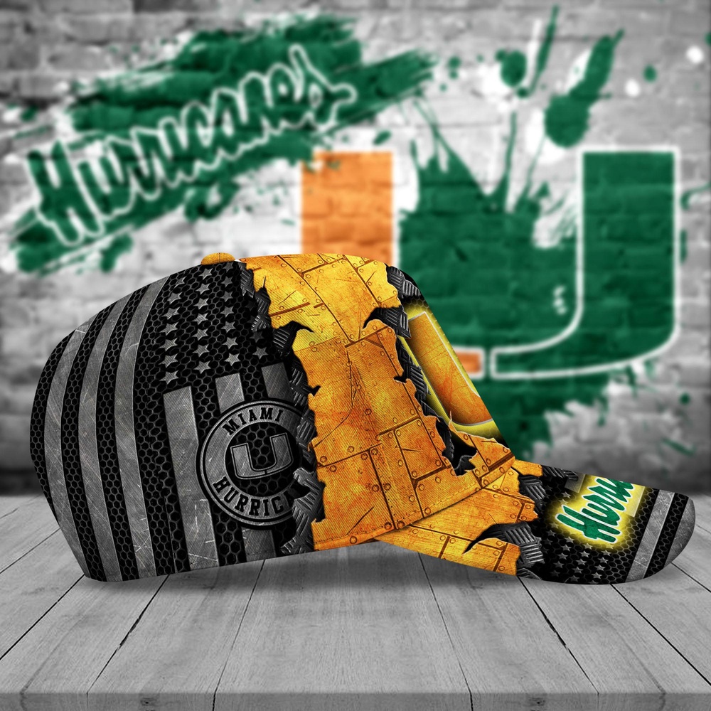 Customized NCAA Miami Hurricanes Baseball Cap Glamorous Hat Bliss