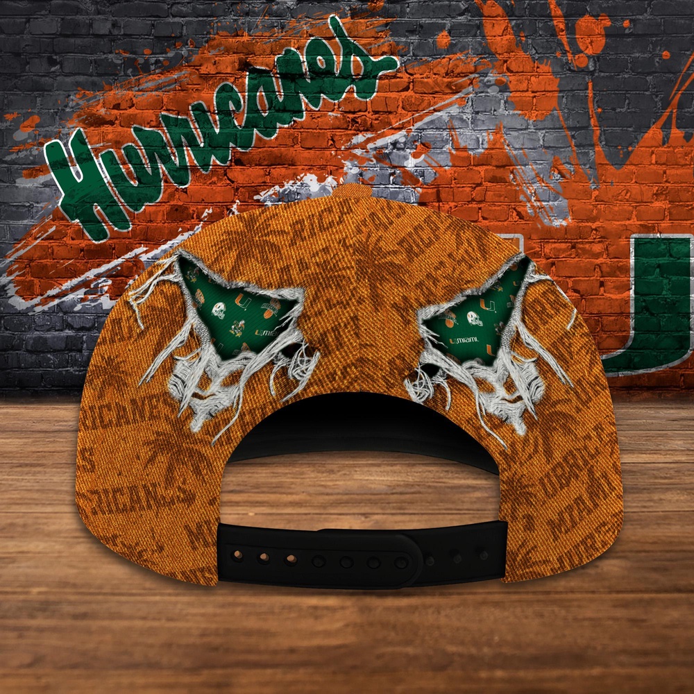 Customized NCAA Miami Hurricanes Baseball Cap Sporty Elegance Vibes