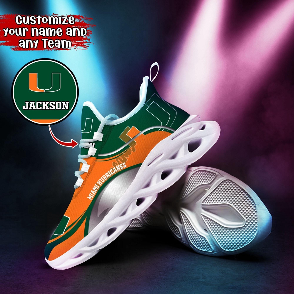 Customized NCAA Miami Hurricanes Sneaker Max Soul Shoes Max Soul Motion Customized NCAA Miami Hurricanes Sneaker Max Soul Shoes Max Soul Motion