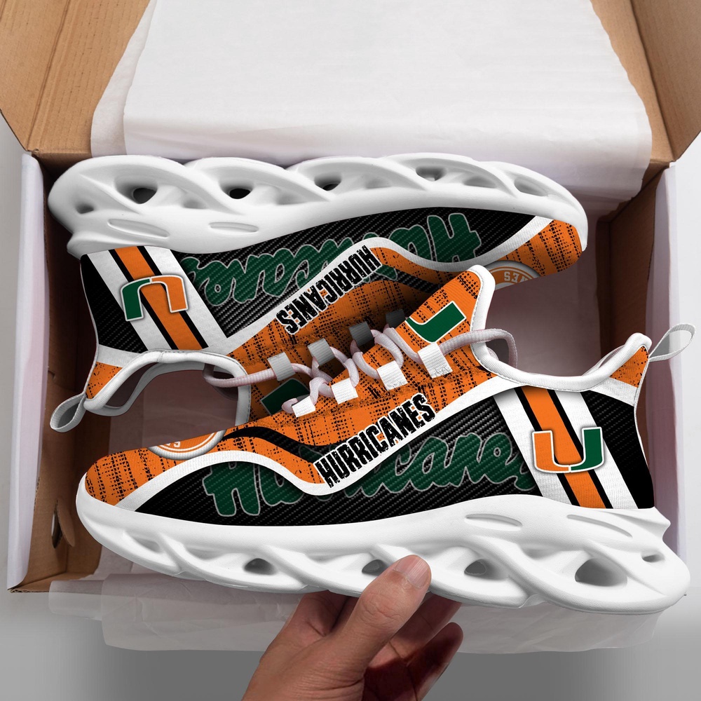 Customized NCAA Miami Hurricanes Sneaker Max Soul Shoes Stride Into Elegance