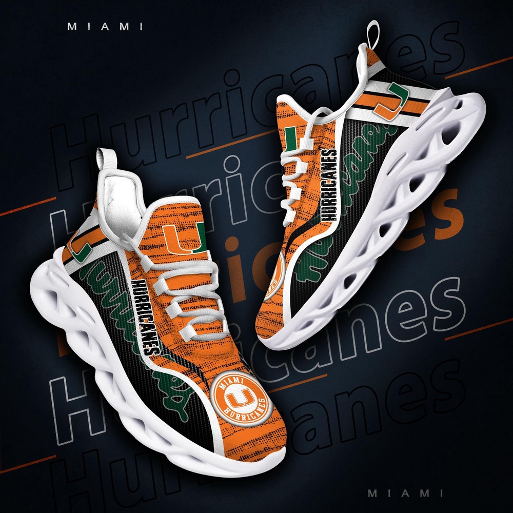 Customized NCAA Miami Hurricanes Sneaker Max Soul Shoes Stride Into Elegance
