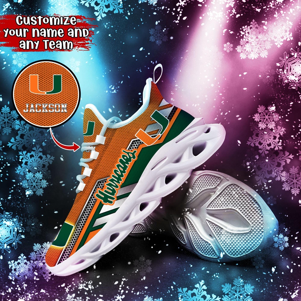 Customized NCAA Miami Hurricanes Sneaker Max Soul Shoes Stride Stylishly Customized NCAA Miami Hurricanes Sneaker Max Soul Shoes Stride Stylishly