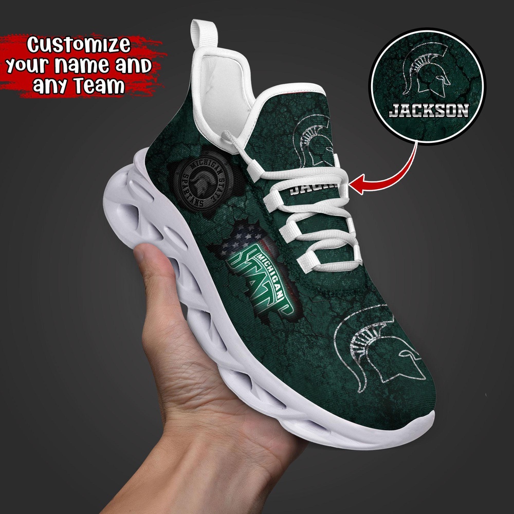 Customized NCAA Michigan State Spartans Sneaker Max Soul Shoes Max Comfort Customized NCAA Michigan State Spartans Sneaker Max Soul Shoes Max Comfort