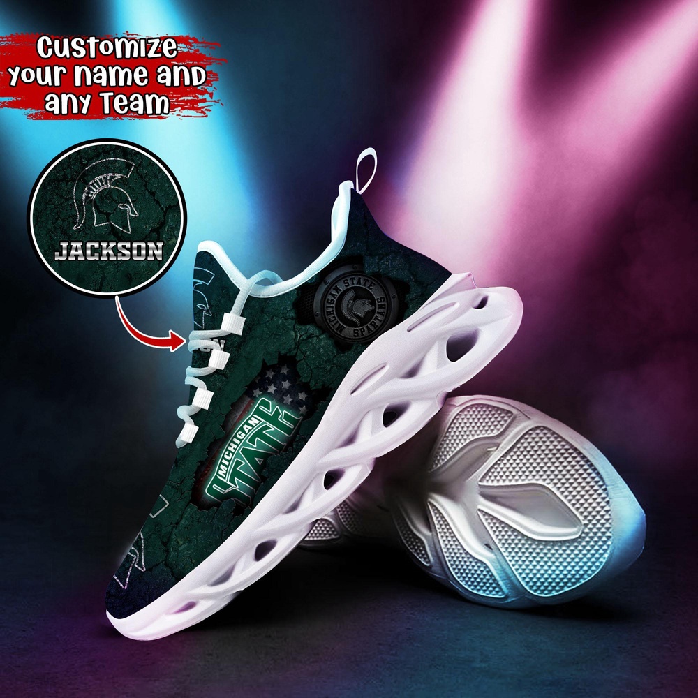 Customized NCAA Michigan State Spartans Sneaker Max Soul Shoes Max Comfort Customized NCAA Michigan State Spartans Sneaker Max Soul Shoes Max Comfort